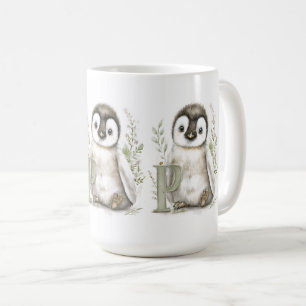 Mug Alphabet Mignon Animaux Bébés Aquarelle Manchot