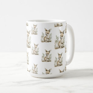 Mug Alphabet mignon en aquarelle Kangourou bébé animal