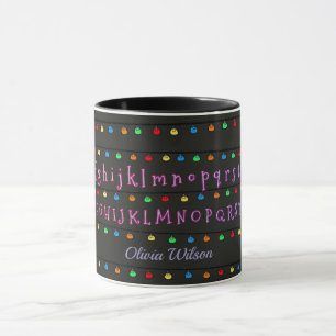Mug Alphabet néon scintillant avec lumières festives