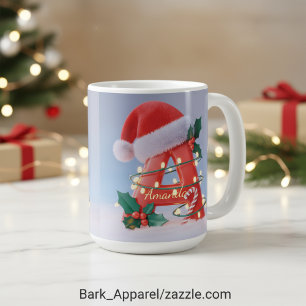 Mug Alphabet personnalisé 'A' de Noël