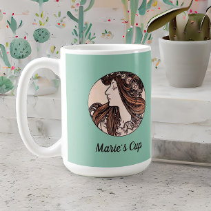 Mug Alphonse Mucha Art Nouveau Femme Avec Fleurs
