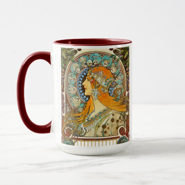 Mug Alphonse Mucha Art Nouveau Zodiac (Gauche)