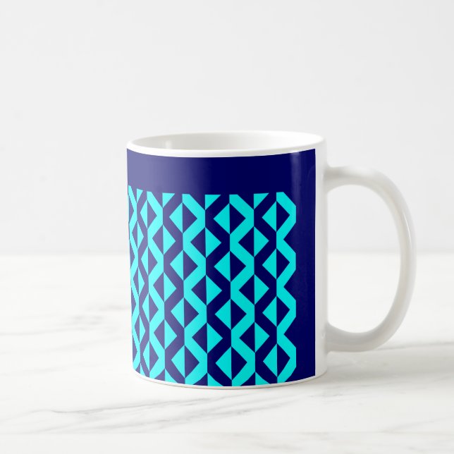 Mug Alternate ZigZags - Cyan et Deep Navy (Droite)