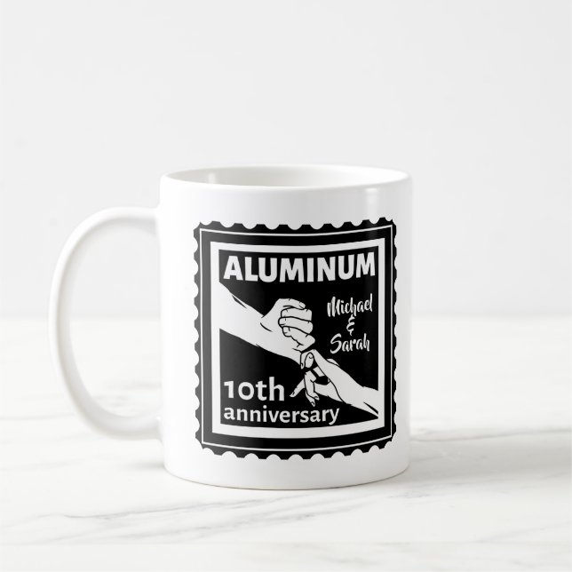 Mug ALUMINUM cadeau traditionnel 10e anniversaire mari (Gauche)