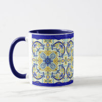 Amalfi Tile Musique Bleu Jaune Turquoise