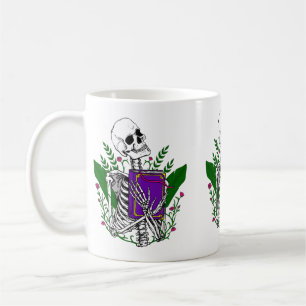 Mug amant livre squelette Halloween déplaisant crâne