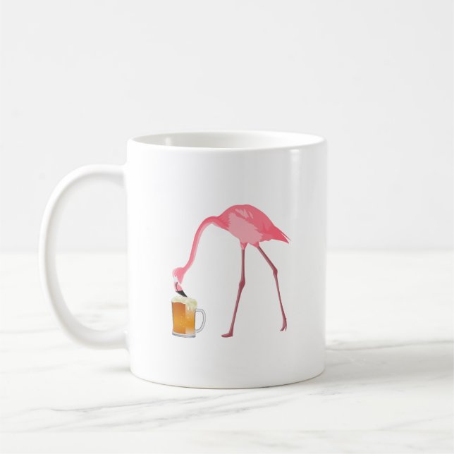 Mug Amant rose de bière de Flamant rose (Gauche)