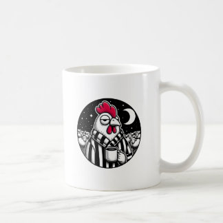 Mug Amateur de café Poule Endormie Carreaux Noir et Bl