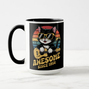 Mug Amateur de chats 1956 Ukulélé Anniversaire Vintage