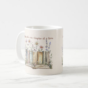 Mug Amateur de livres floral