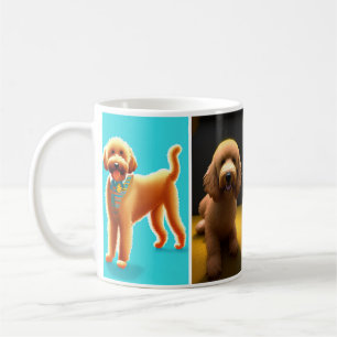 Mug Amateurs de doodle doré avec 4 mignonnes photos de