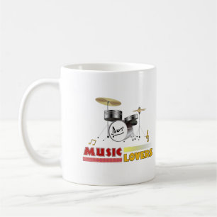 Mug Amateurs de musique tambours Mot Art Design