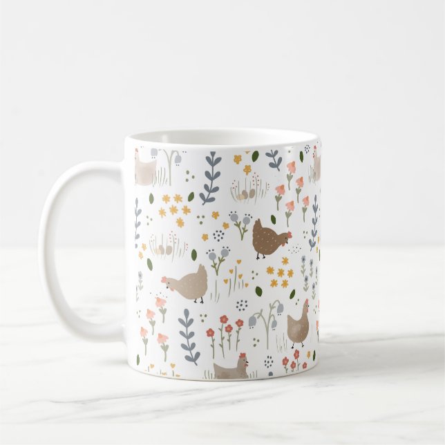Mug Amateurs de poulet Farmgirl Floral Cadeau Maman (Gauche)