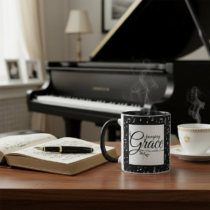 Mug Amazing Grace musique noir et blanc