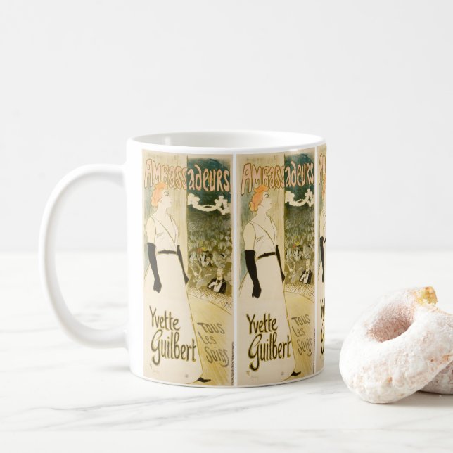 Mug Ambassadeurs Yvette Guilbert par Theophile Steinle (Avec donut)