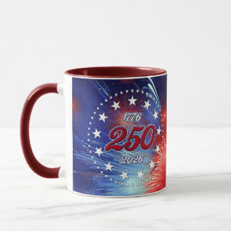 Mug America’s 250th Birthday Graphic Fireworks Clouds