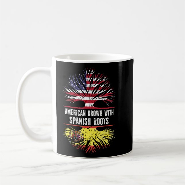Mug Américain Cultivé Avec Racines Espagnoles Drapeau  (Gauche)