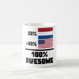 Mug Américain du Néerlandais 50% de 50% 100%