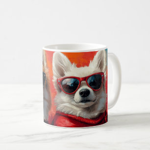 Mug American Eskimo Heart Roses Saint-Valentin