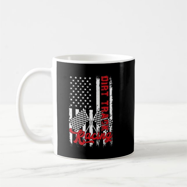 Mug American Flag Dirt Track Racing Voiture Vélo Pilot (Gauche)