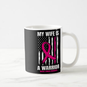 Mug American Flag Pink Breath Cancer Awareness Femme H