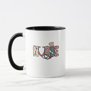 Mug American Nurse 4 juillet Patriotic USA Flag Nurs