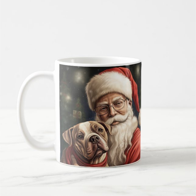 Mug American Staffordshire avec Noël au Père Noël (Gauche)