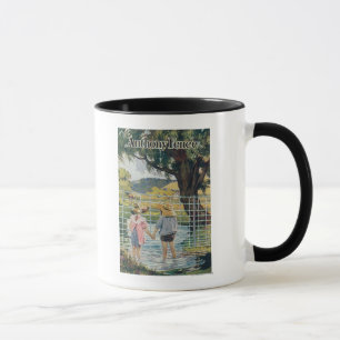 Mug American Steel & Wire Co Fence Pond and Kids