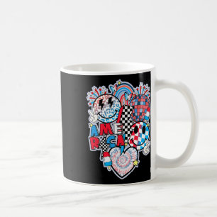 Mug Amérique Smile Face Heart American Flag Women Men