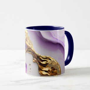 Mug Améthyste et marbre rose avec or liquide