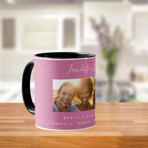 Mug Amis de la vie nom photo rose foncé