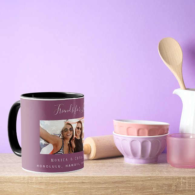 Mug Amis de la vie noms de photo violet (Créateur téléchargé)