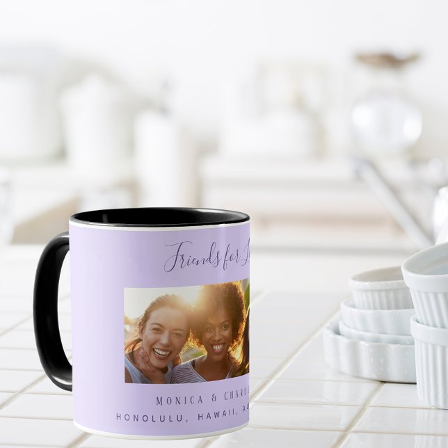 Mug Amis de la vie noms de photo violet lavande (Créateur téléchargé)