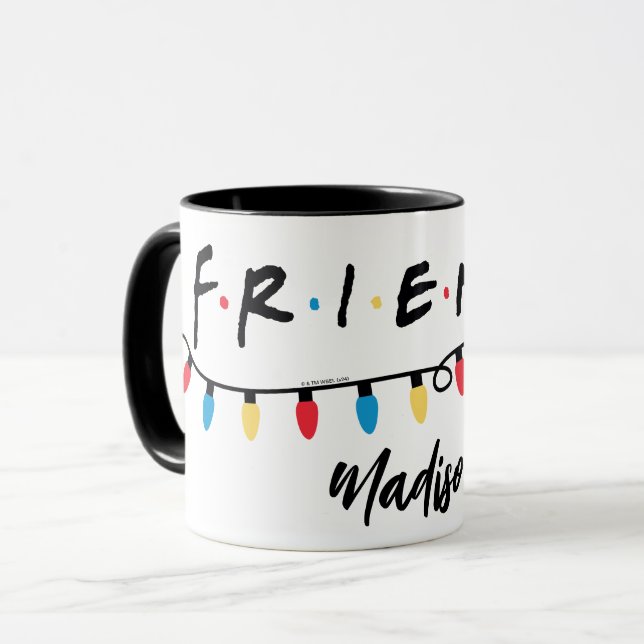 Mug AMIS™ | Logo des lumières de Noël (Devant gauche)