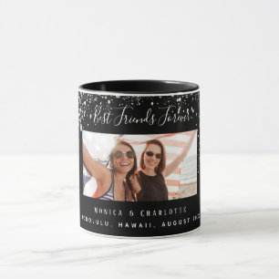 Mug Amis pour toujours photo noir argent noms de parti