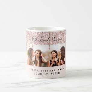 Mug Amis pour toujours rose or parties scintillant gou