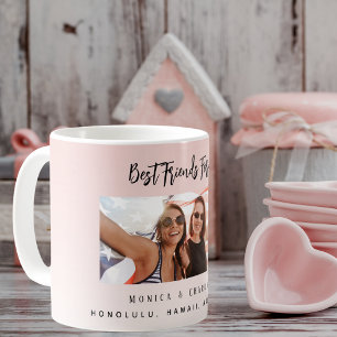 Mug Amis toujours des noms de photo rose pâle
