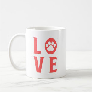 Mug Amour avec Empreinte de patte (Chats, Chiens, Anim