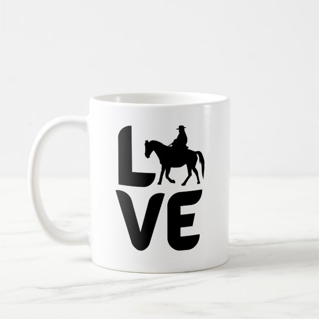 Mug Amour avec le cheval occidental comme O (Gauche)