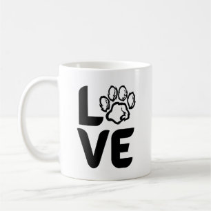 Mug Amour avec un Empreinte de patte - Chien, Chat, An