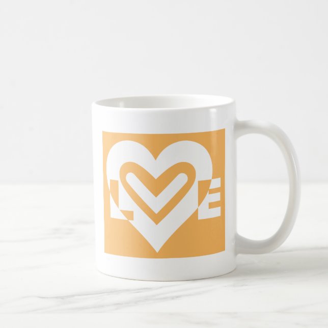 Mug Amour blanc et orange (Droite)