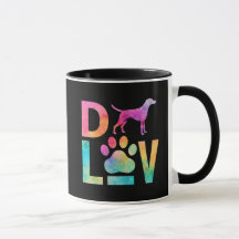 Amour de chien coloré Art aquarelle de patte