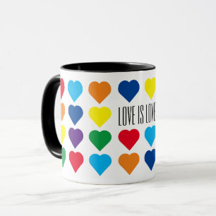 Mug Amour de coeurs d'arc-en-ciel le "est amour ! "