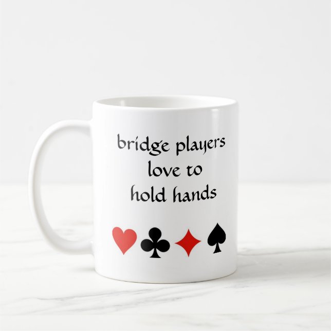 Mug Amour de joueurs de pont pour tenir des mains (Gauche)