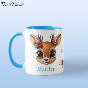 Mug Amour des rennes, Cerf Floral, 🦌 Doe Poinsettia