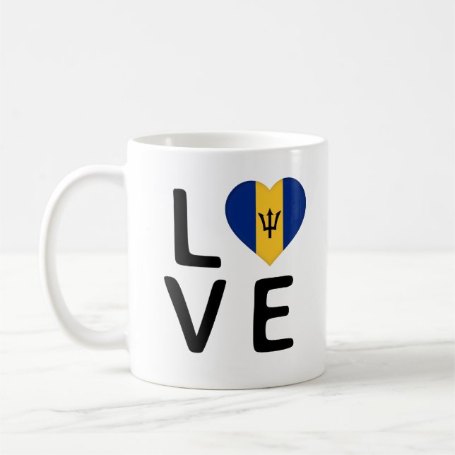 Mug Amour - Drapeau de la Barbade (Gauche)
