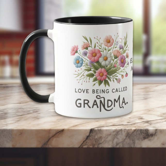Mug Amour Floral Appelé Grand-mère (Créateur téléchargé)