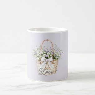 Mug Amour floral lavande doré