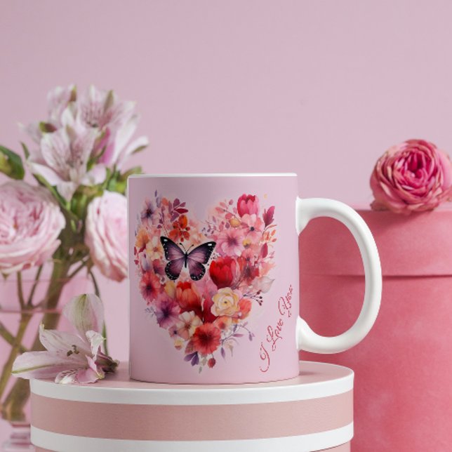 Mug Amour Fluttering | Coeur floral | Saint Valentin (Créateur téléchargé)