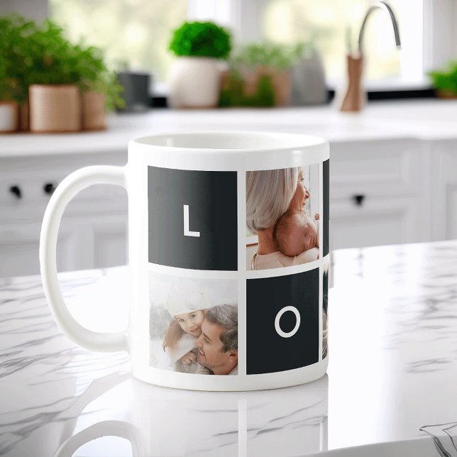Mug Amour moderne | Photo de charbon de bois Collage M (Créateur téléchargé)